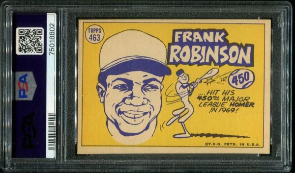 Authentic 1970 Topps #463 Frank Robinson All Star PSA 7 Baseball Card