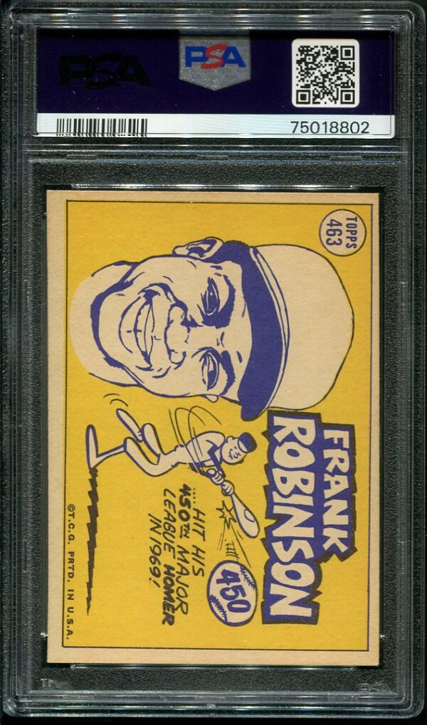 Authentic 1970 Topps #463 Frank Robinson All Star PSA 7 Baseball Card