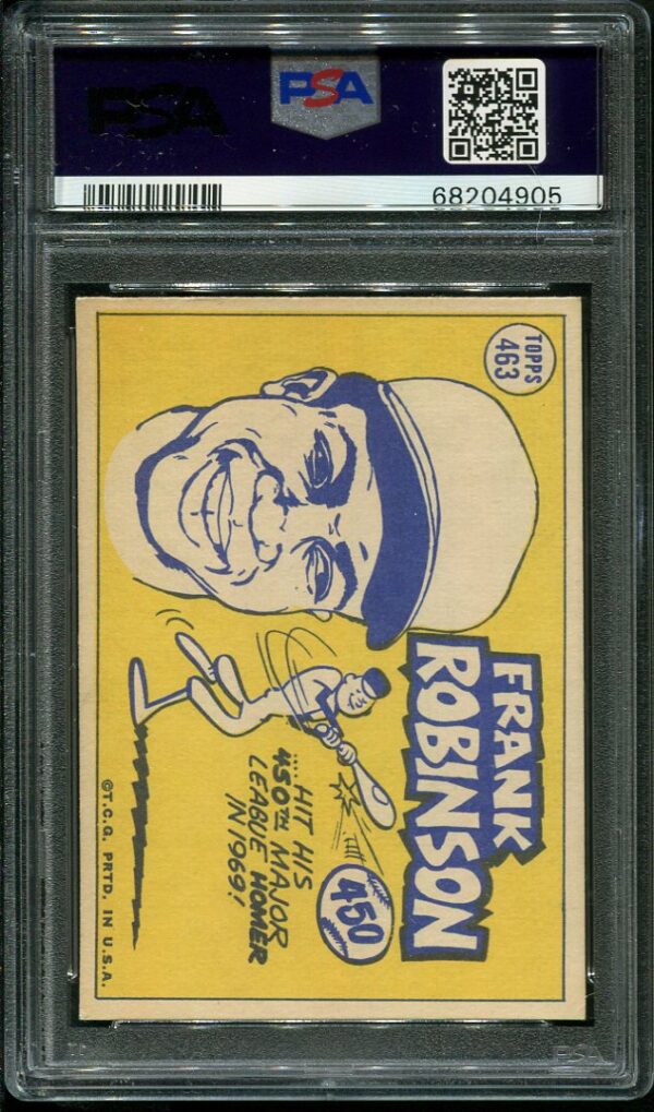 Authentic 1970 Topps #463 Frank Robinson All Star PSA 6 Baseball Card