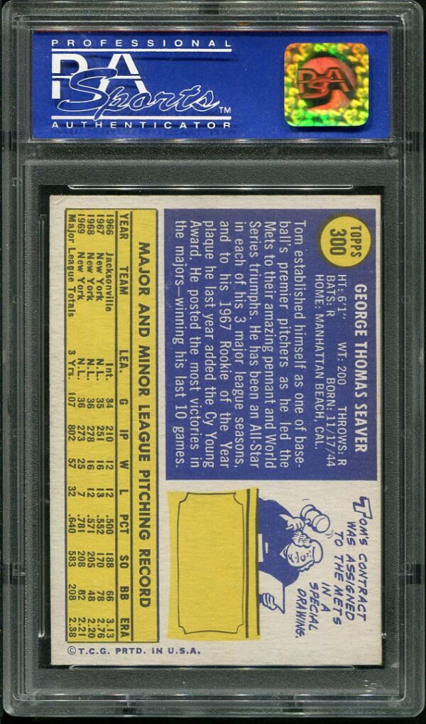 Authentic 1970 Topps #300 Tom Seaver PSA 6 Baseball Card