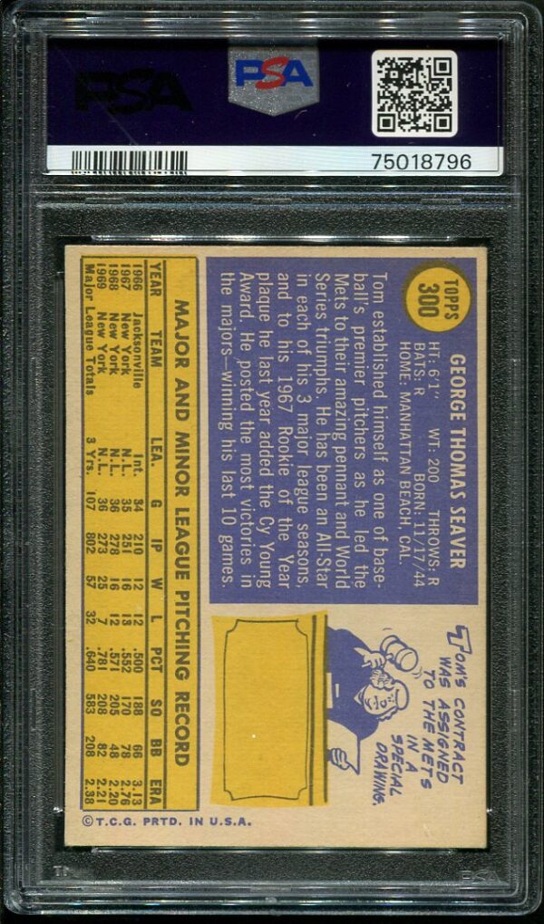 Authentic 1970 Topps #300 Tom Seaver PSA 5 Baseball Card