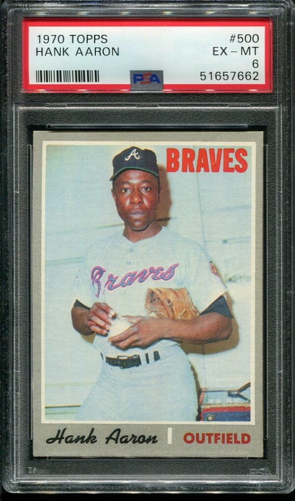 Authentic 1970 Topps #500 Hank Aaron PSA 6 Baseball Card