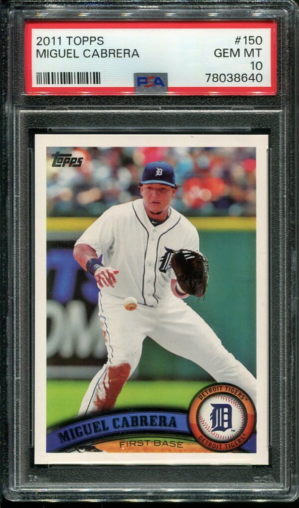 2011 Topps #150 Miguel Cabrera PSA GEM MINT 10 Baseball Card