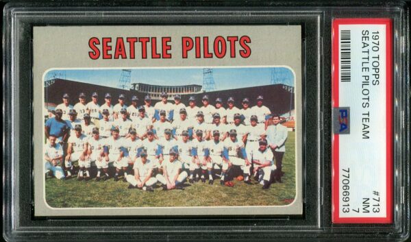 Authentic 1970 Topps #713 Seattle Pilots Team PSA 7 Baseball Card