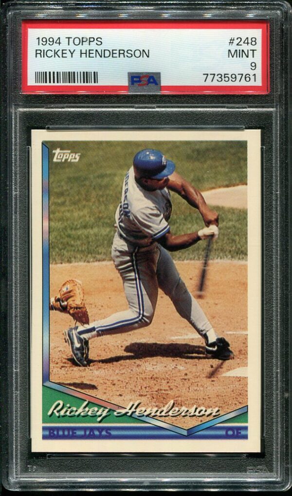 1994 Topps #248 Rickey Henderson PSA 9 Baseball Card