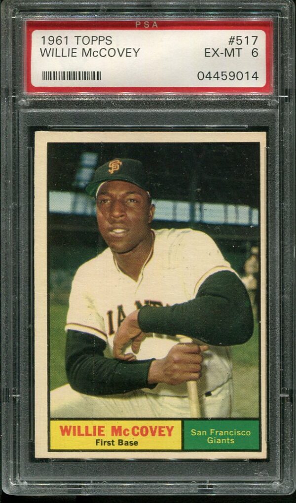 Authentic 1961 Topps #517 Willie McCovey PSA 6 Baseball Card