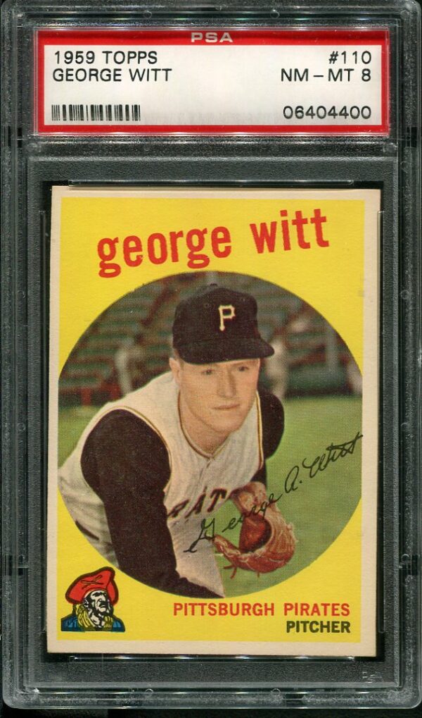 Authentic 1959 Topps #110 George Witt PSA 8 Baseball Card