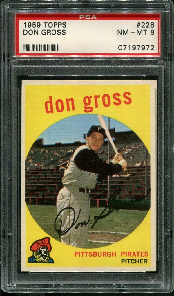 Authentic 1959 Topps #228 Don Gross PSA 8 Baseball Card