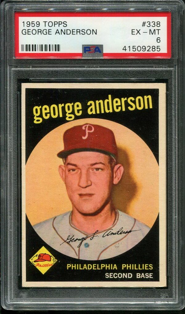 Authentic 1959 Topps #338 Sparky Anderson Rookie PSA 6 Baseball Card