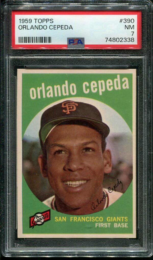 Authentic 1959 Topps #390 Orlando Cepeda PSA 7 Baseball Card