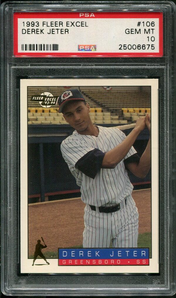 Authentic 1993 Fleer Excel #106 Derek Jeter PSA GEM MINT 10 Baseball Card