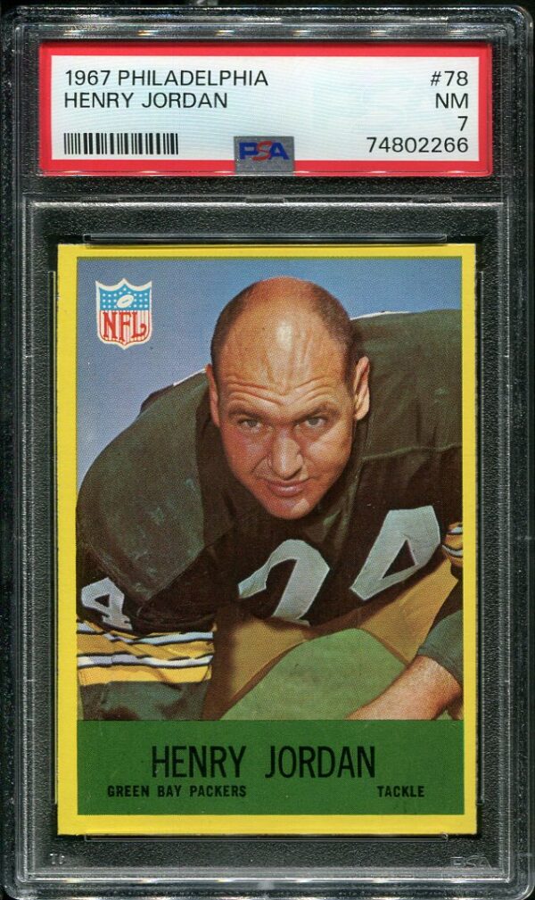 Authentic 1967 Philadelphia #78 Henry Jordan PSA 7 Football Card