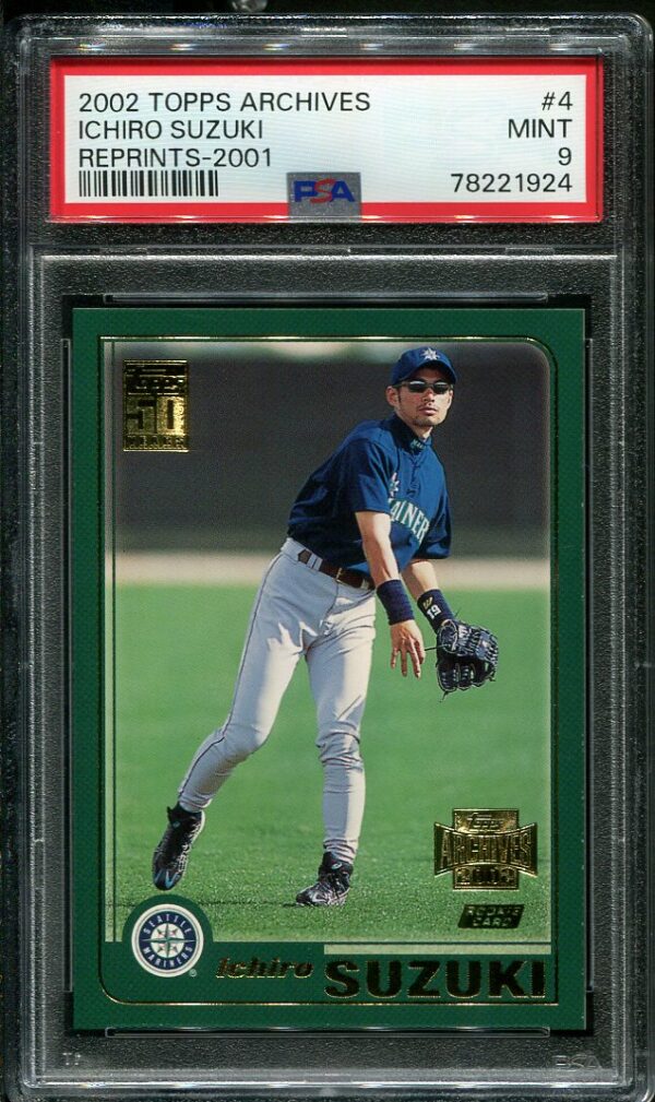 2002 Topps Archives Rookie Reprints Baseball Card #4 Ichiro Suzuki (2001) PSA 9