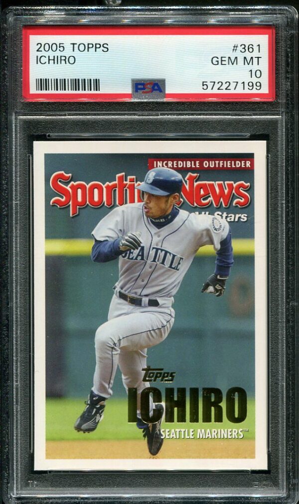 Authentic 2005 Topps #361 Ichiro Suzuki PSA 10 Baseball Card