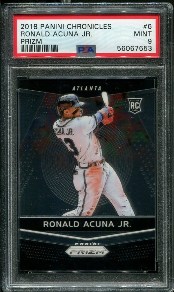 2018 Panini Chronicles Prizm #6 Ronald Acuna, Jr. PSA 9 Rookie Baseball Card