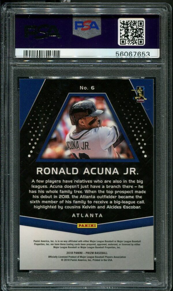 2018 Panini Chronicles Prizm #6 Ronald Acuna, Jr. PSA 9 Rookie Baseball Card