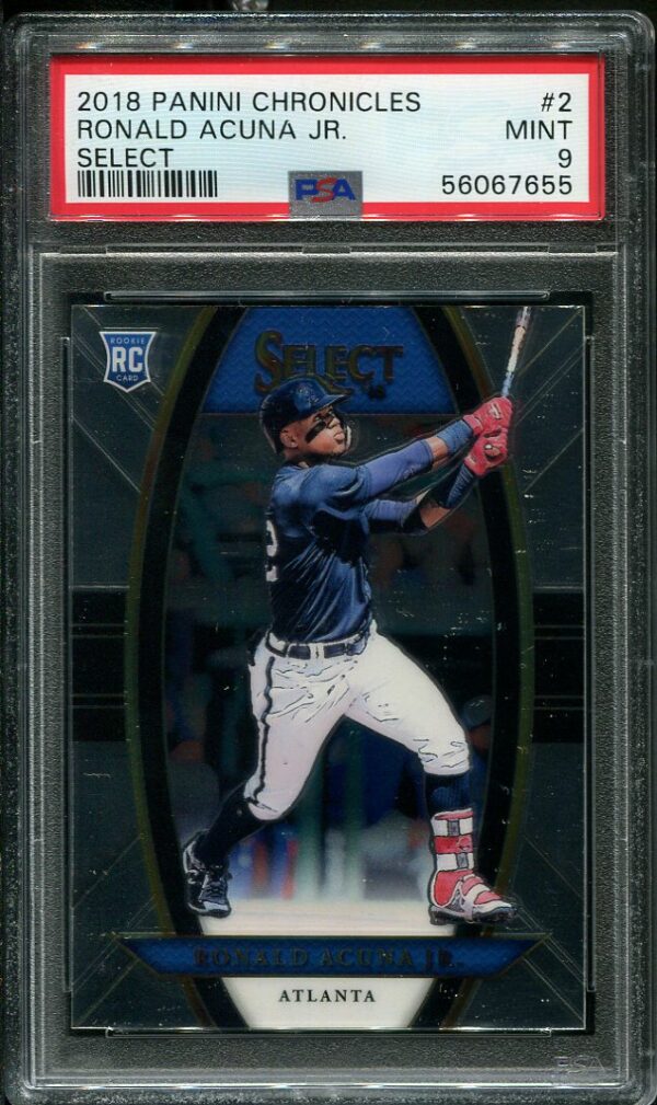 2018 Panini Chronicles Select #2 Ronald Acuna Jr PSA 9 Rookie Baseball Card