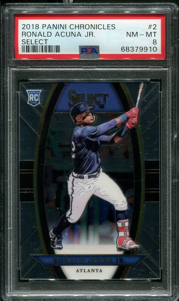 2018 Panini Chronicles Select #2 Ronald Acuna Jr PSA 8 Rookie Baseball Card