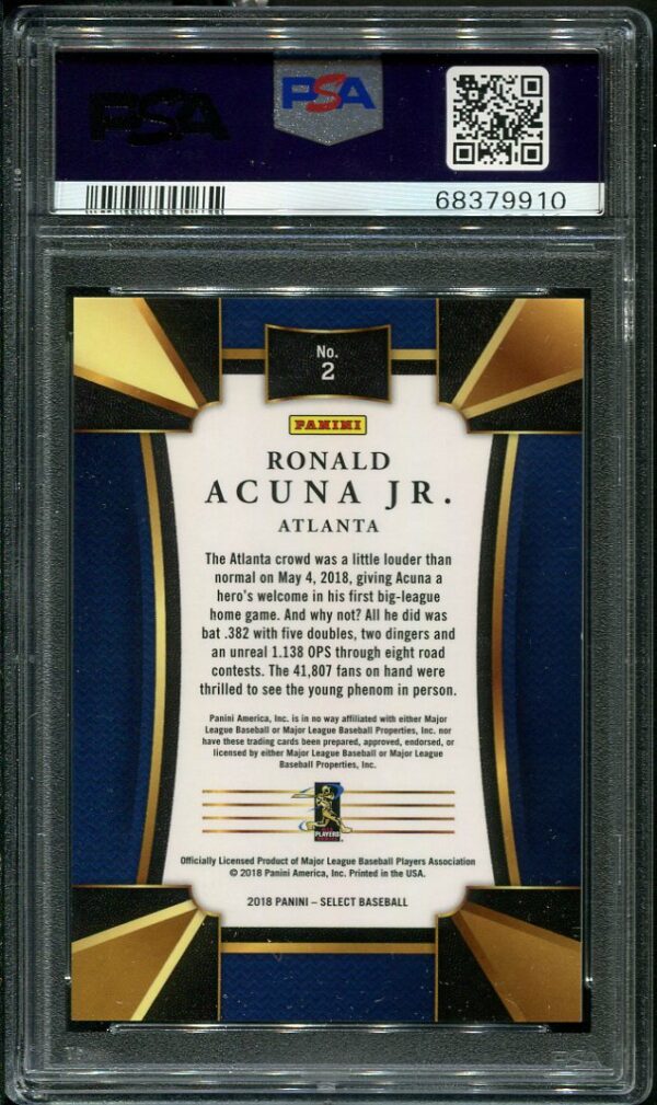 2018 Panini Chronicles Select #2 Ronald Acuna Jr PSA 8 Rookie Baseball Card