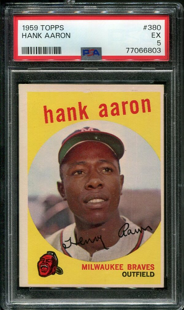 1959 Topps #380 Hank Aaron PSA 5 Grade