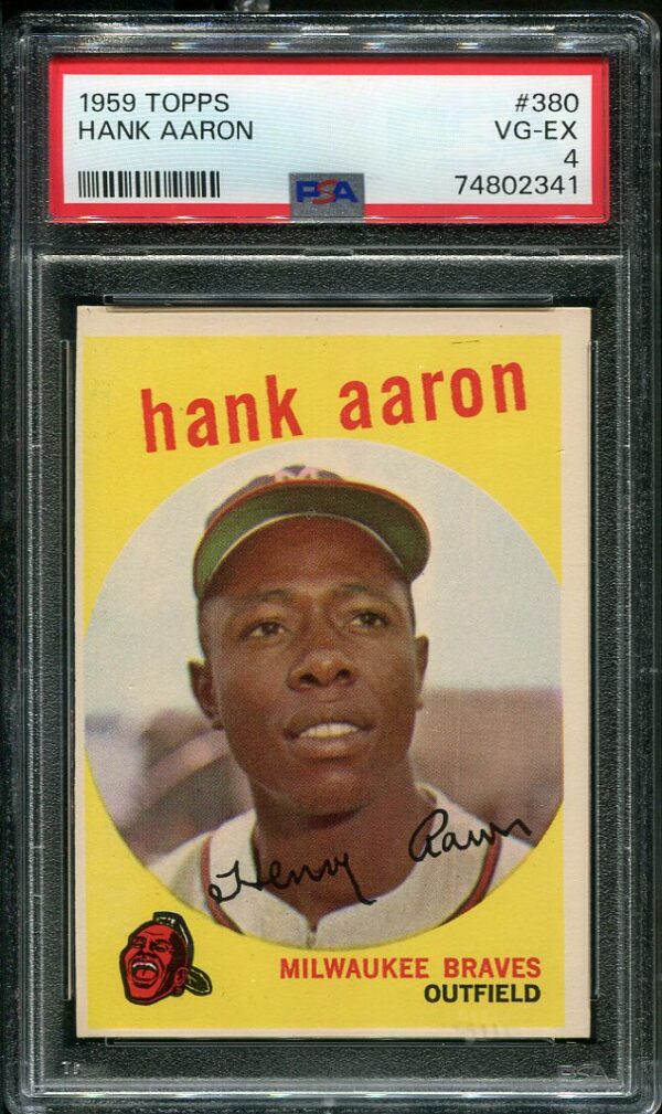 1959 Topps #380 Hank Aaron PSA 4 Grade