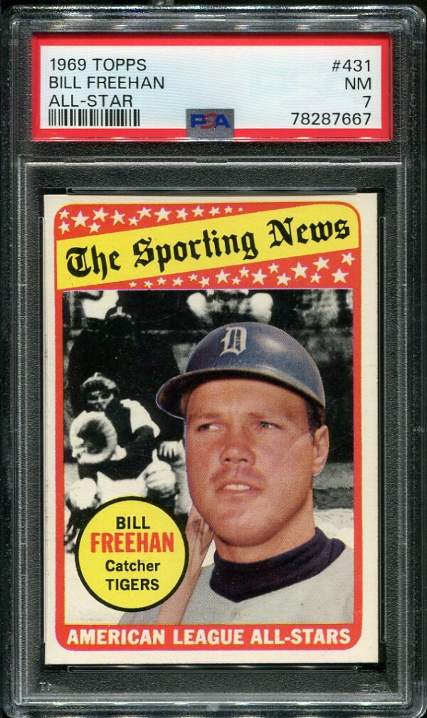 Authentic 1969 Topps #431 Bill Freehan PSA 7 All Star Baseball Card