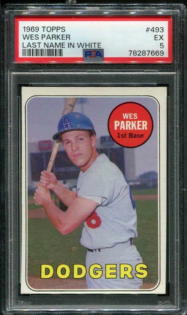 Authentic 1969 Topps #493 Wes Parker PSA 5 Baseball Card