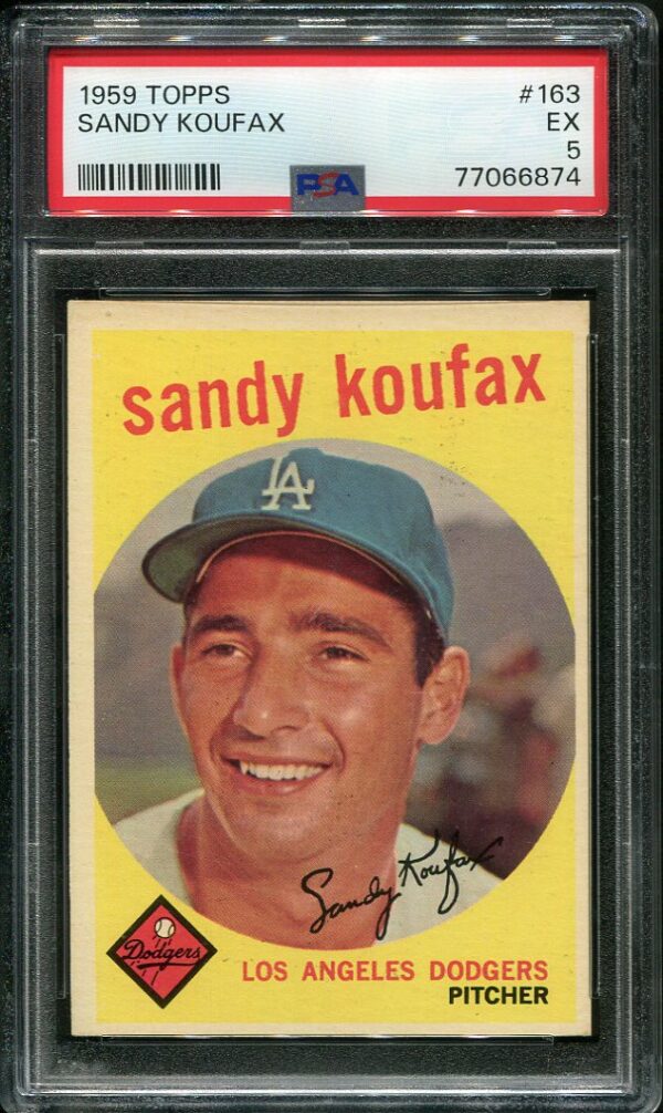 Authentic 1959 Topps #163 Sandy Koufax PSA 5 Vintage Baseball Card