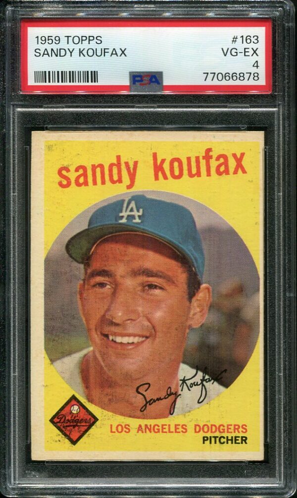 Authentic 1959 Topps #163 Sandy Koufax PSA 4 Vintage Baseball Card