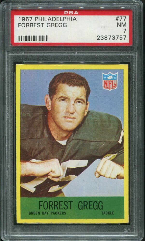 Authentic 1967 Philadelphia #77 Forrest Gregg PSA 7 Football Card