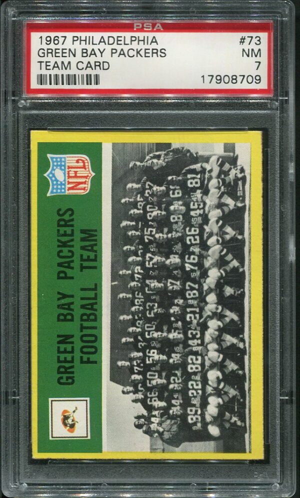 Authentic 1967 Philadelphia #73 Green Bay Packers PSA 7 Football Card