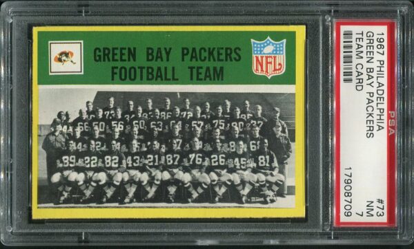 Authentic 1967 Philadelphia #73 Green Bay Packers PSA 7 Football Card