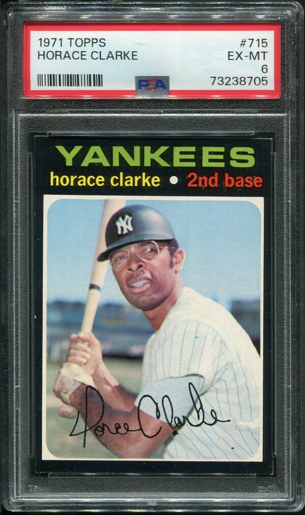 Authentic 1971 Topps #715 Horace Clarke PSA 6 Baseball Card