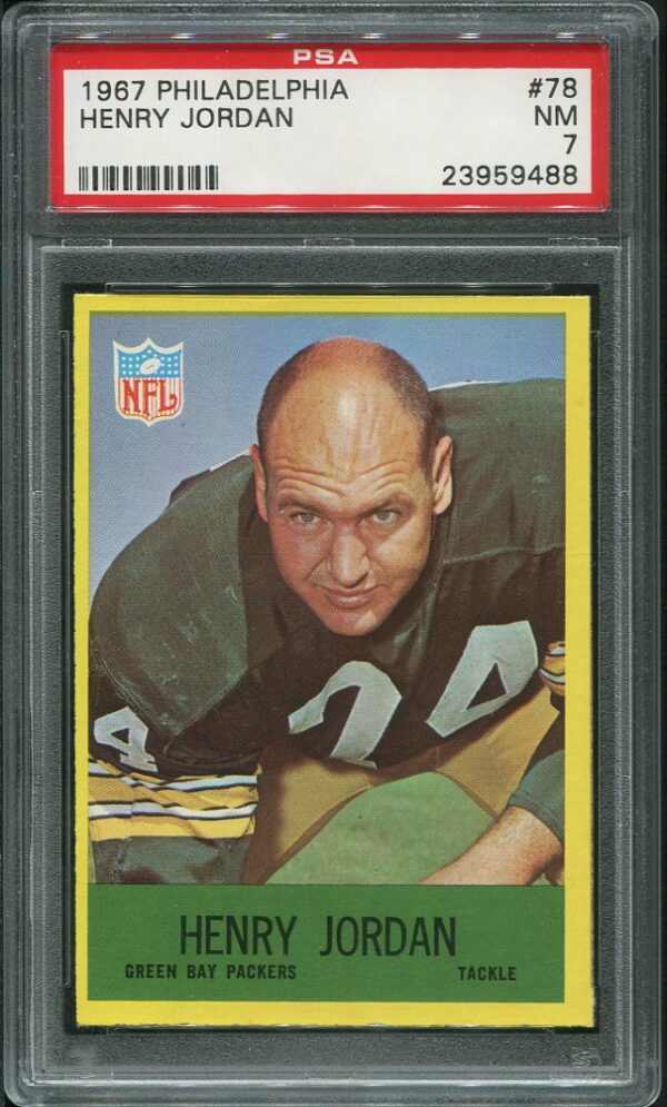 Authentic 1967 Philadelphia #78 Henry Jordan PSA 7 Football Card