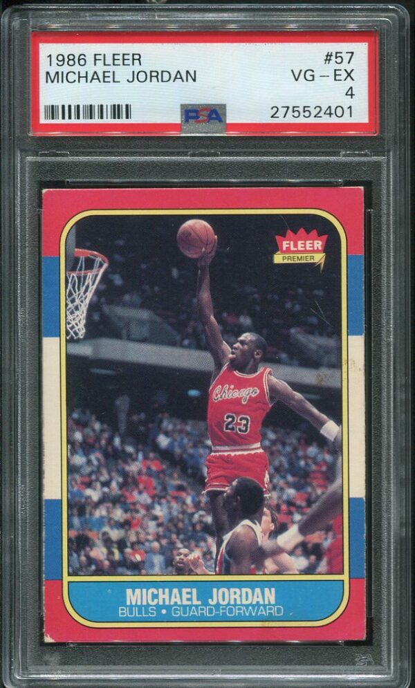 Authentic 1986 Fleer #57 Michael Jordan PSA 4 Basketball Card