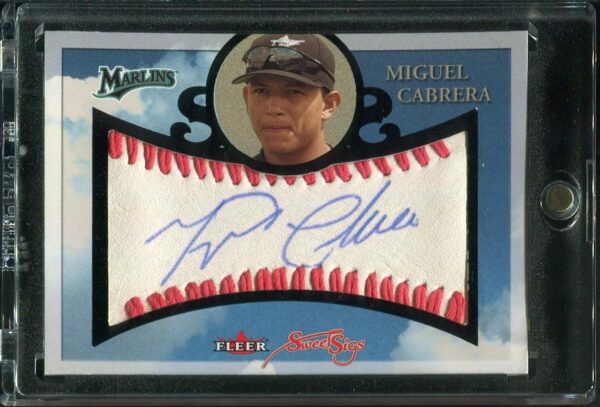 Autographed 2004 Fleer Sweet Signatures Miguel Cabrera Serial #8/24 Florida Marlins SG-MC