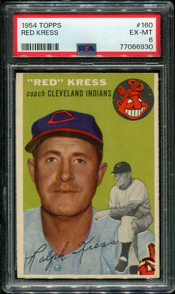 Authentic 1954 Topps #160 Red Kress PSA 6 Baseball Card