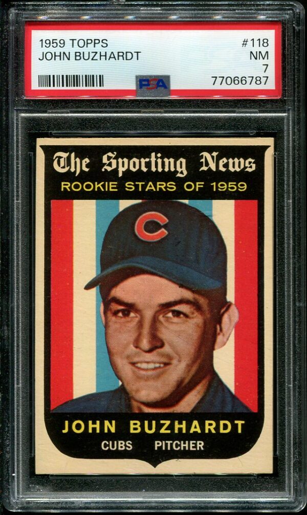 Authentic 1959 Topps #118 John Buzhardt PSA 7 Vintage Baseball Card