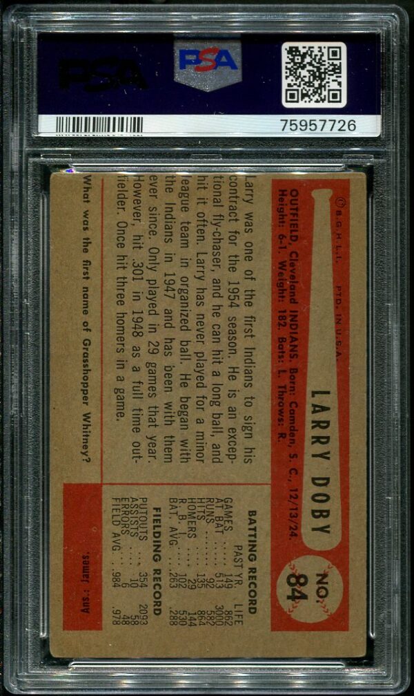 Authentic 1954 Bowman #84 Larry Doby PSA 4 Baseball Card