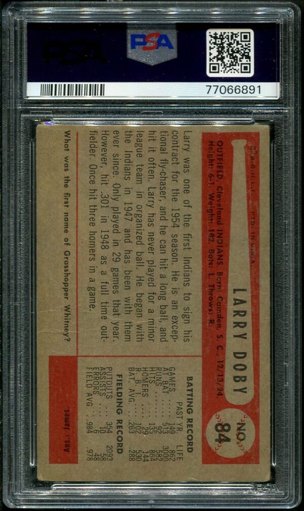 Authentic 1954 Bowman #84 Larry Doby PSA 2 Baseball Card