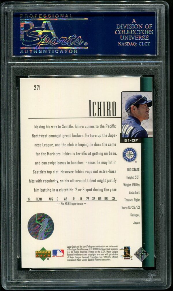 Autographed 2001 Upper Deck #271 Ichiro Suzuki Rookie Baseball Card