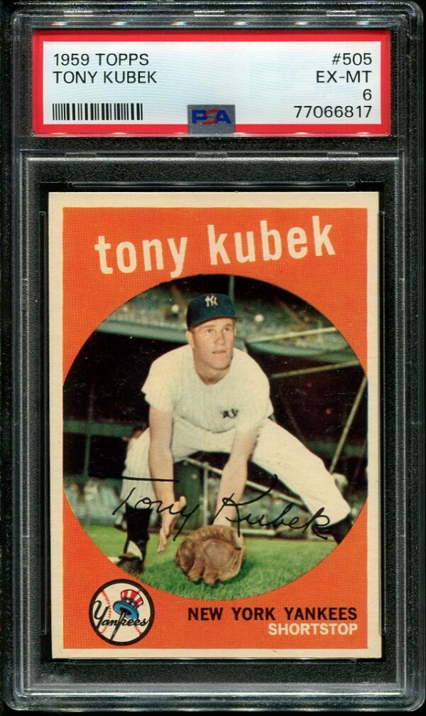 Authentic 1959 Topps #505 Tony Kubek PSA 6 Baseball Card