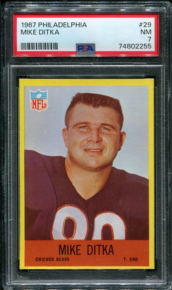 Authentic 1967 Philadelphia #29 Mike Ditka PSA 7 Football Card