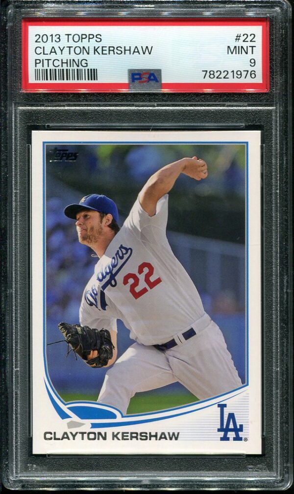 2013 Topps Pitching #22 Clayton Kershaw PSA 9 Baseball Card