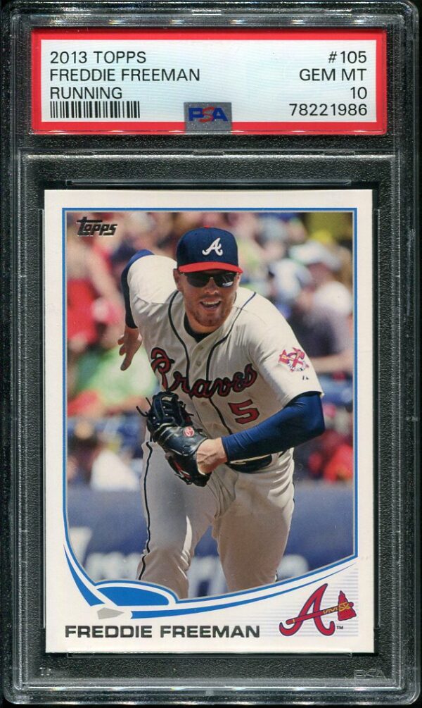 2013 Topps #105 Freddie Freeman "Running" PSA 10 GEM MINT Baseball Card