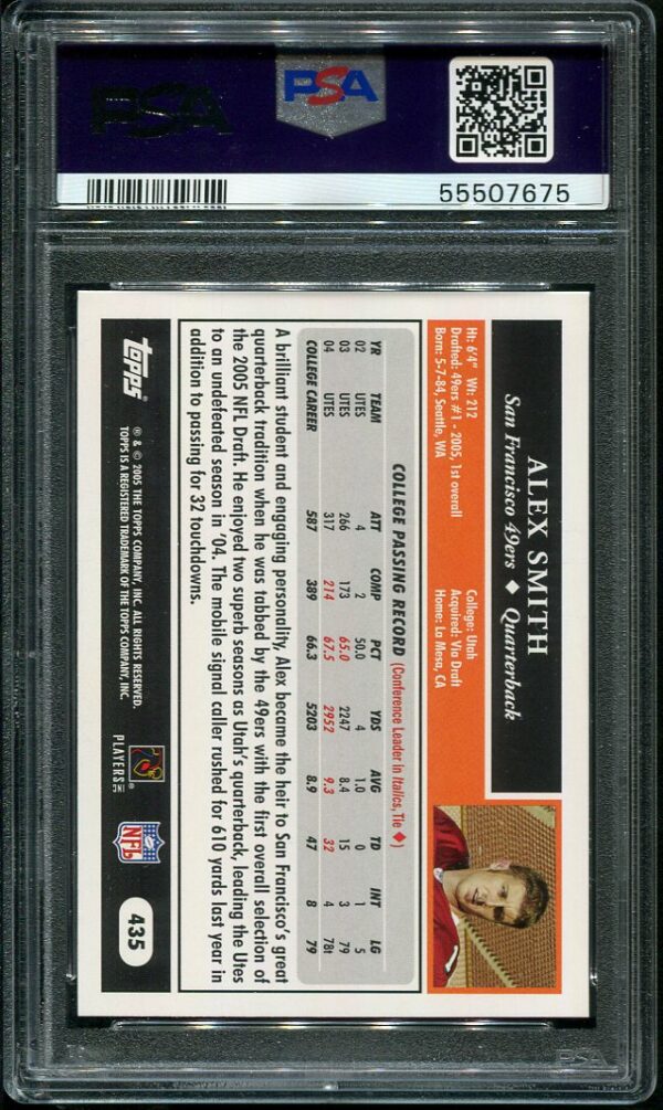 2005 Topps #435 Alex Smith PSA 9 Rookie Football Card