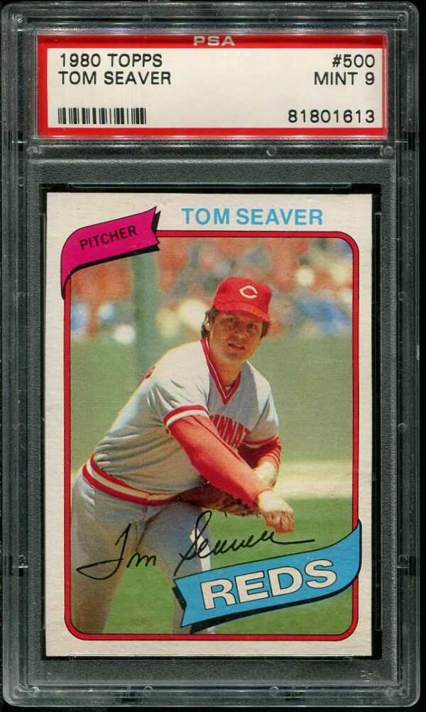 Authentic 1980 Topps #500 Tom Seaver PSA 9 Baseball Card