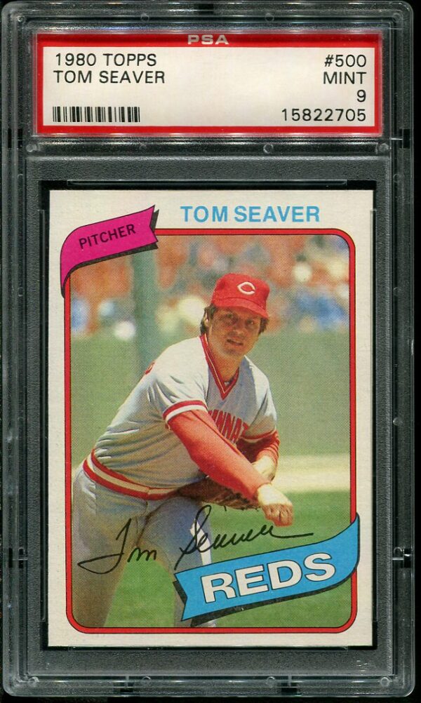 Authentic 1980 Topps #500 Tom Seaver PSA 9 Baseball Card