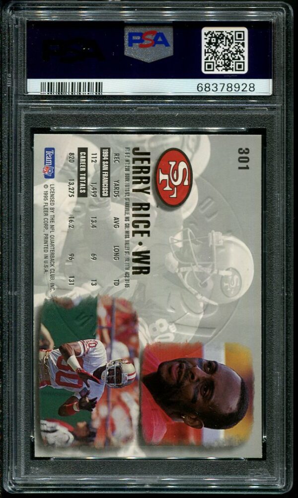 Authentic 1995 Ultra Gold Medallion #301 Jerry Rice PSA 8 Football Card