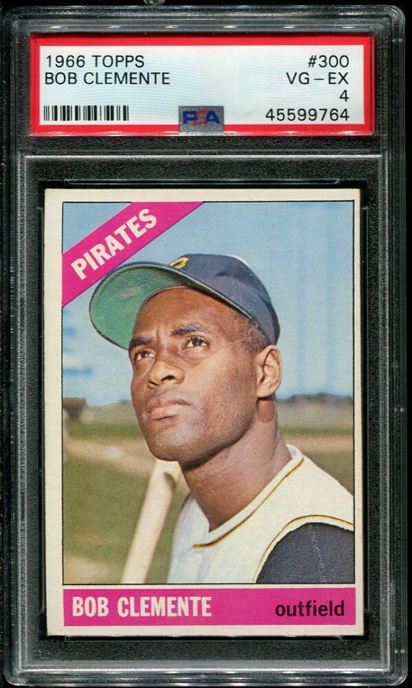 Authentic 1966 Topps #300 Roberto Clemente PSA 4 Baseball Card